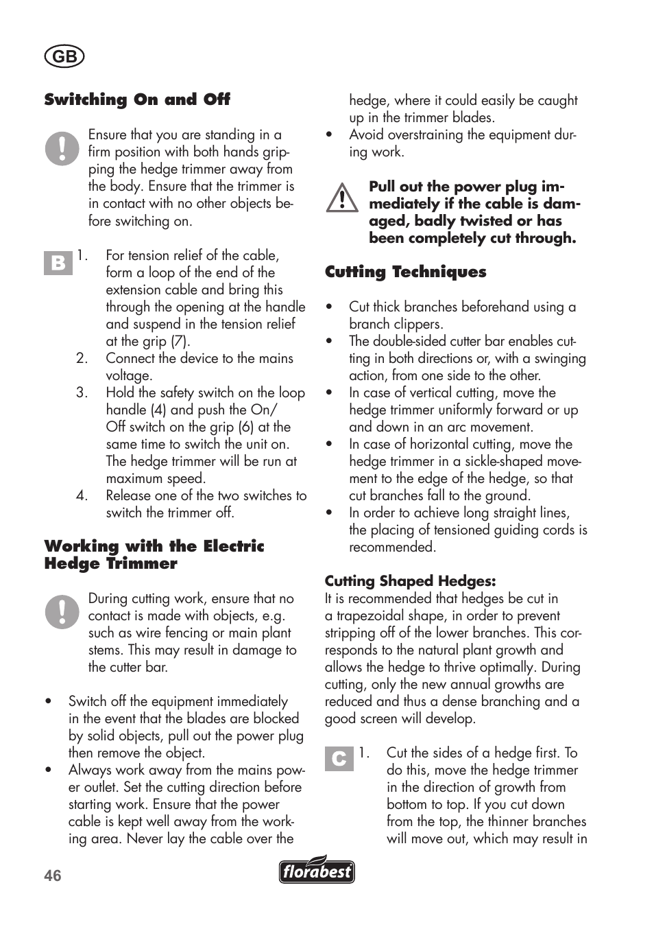 Florabest FHT 600 B2 User Manual | Page 46 / 54