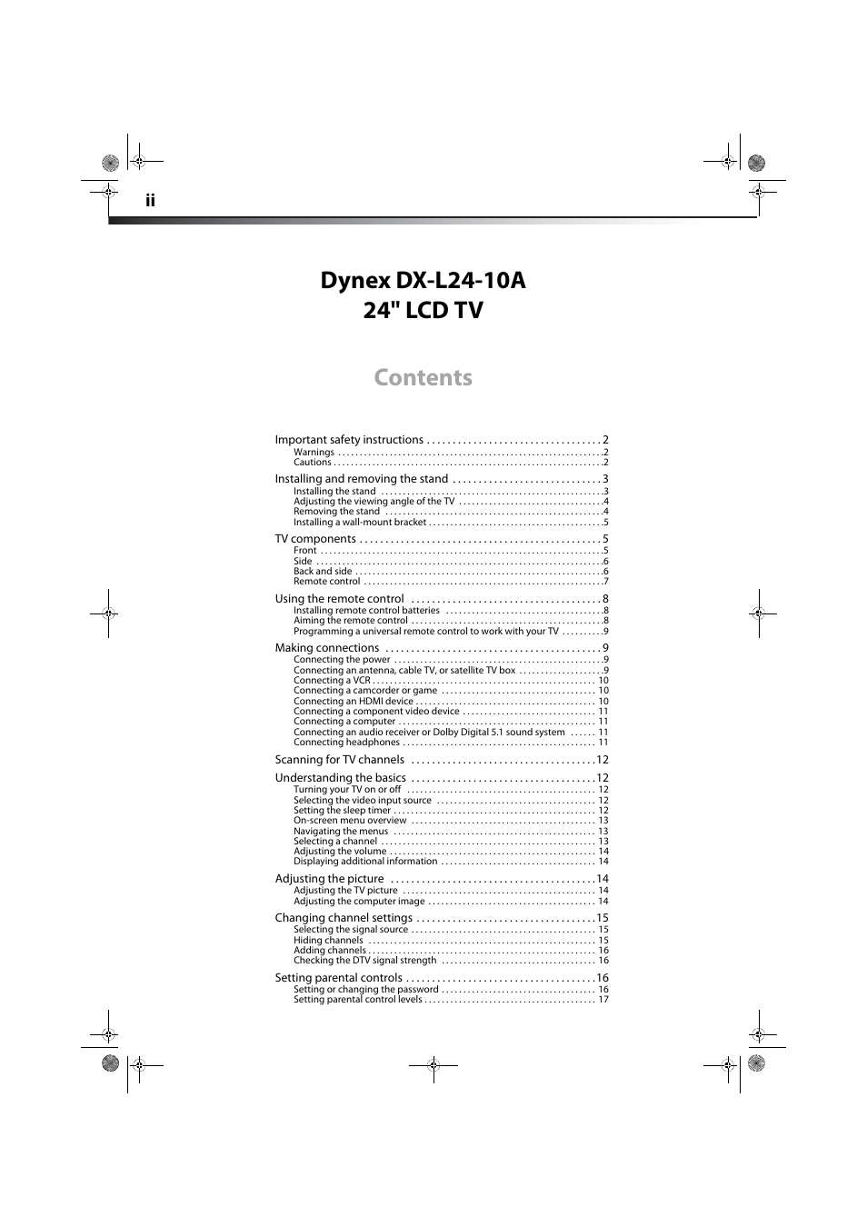 Dynex DX-L24-10A User Manual | Page 2 / 31