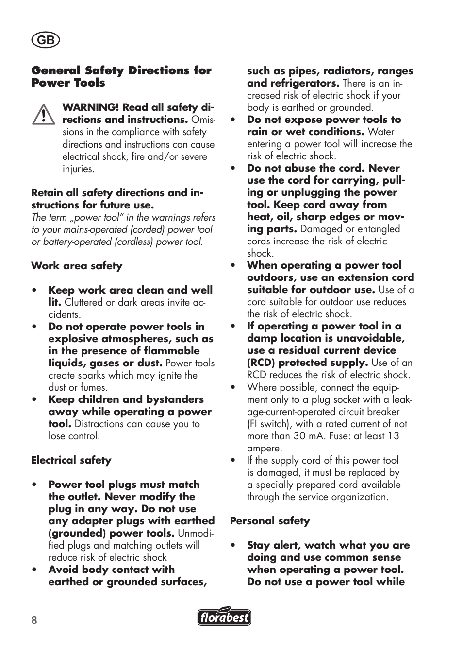 Florabest FHT 600 B2 User Manual | Page 8 / 90