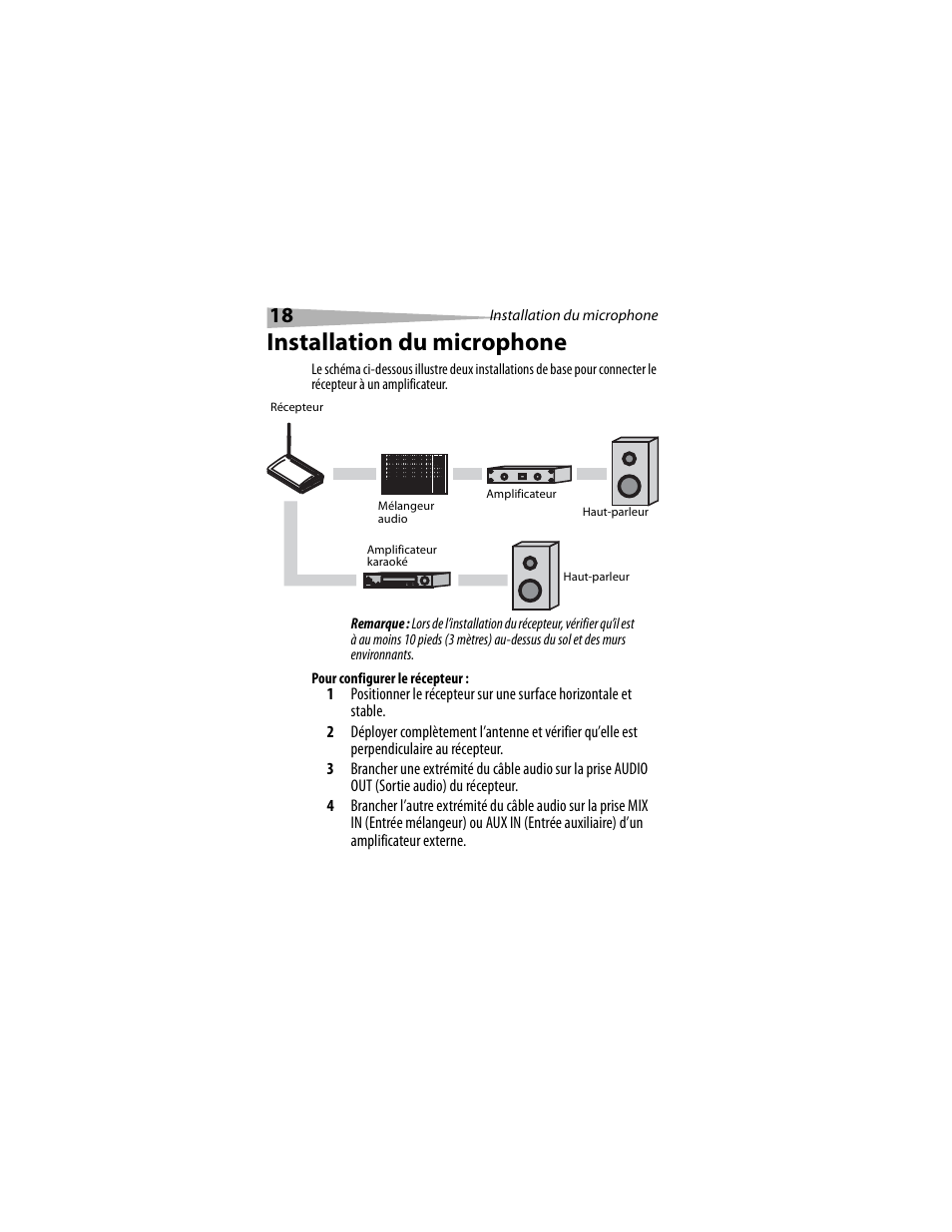 Installation du microphone | Dynex DX-M1114 User Manual | Page 18 / 40