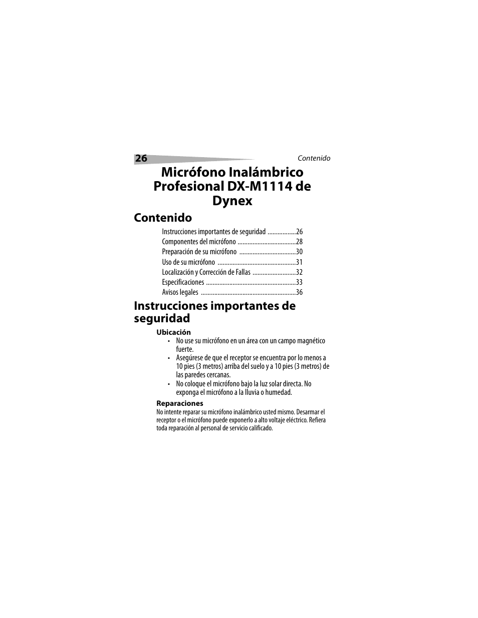 Dynex DX-M1114 User Manual | Page 26 / 40