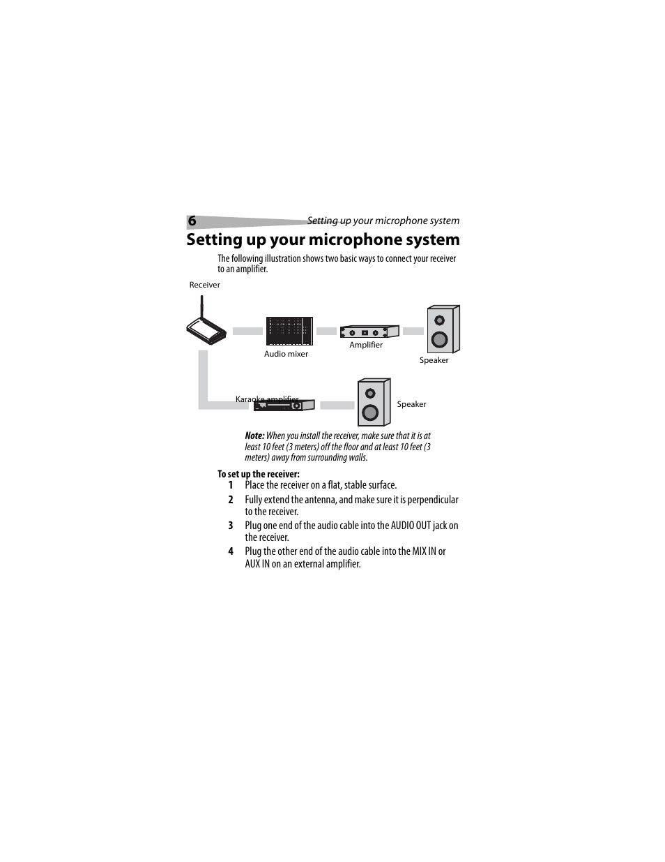 Setting up your microphone system | Dynex DX-M1114 User Manual | Page 6 / 40