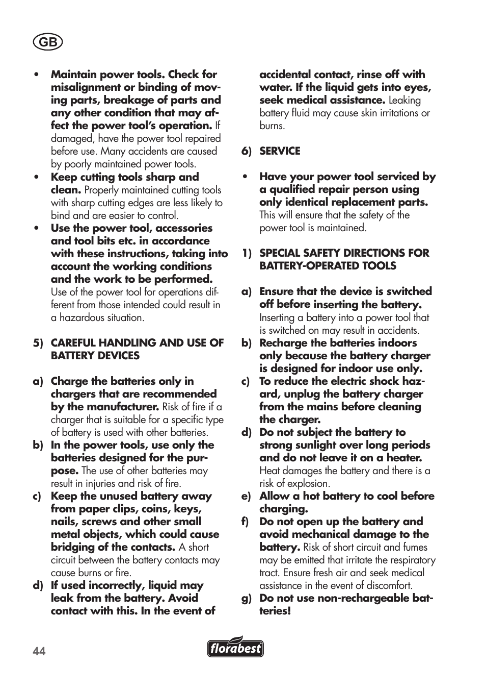 Florabest FAT 18 B2 User Manual | Page 44 / 60