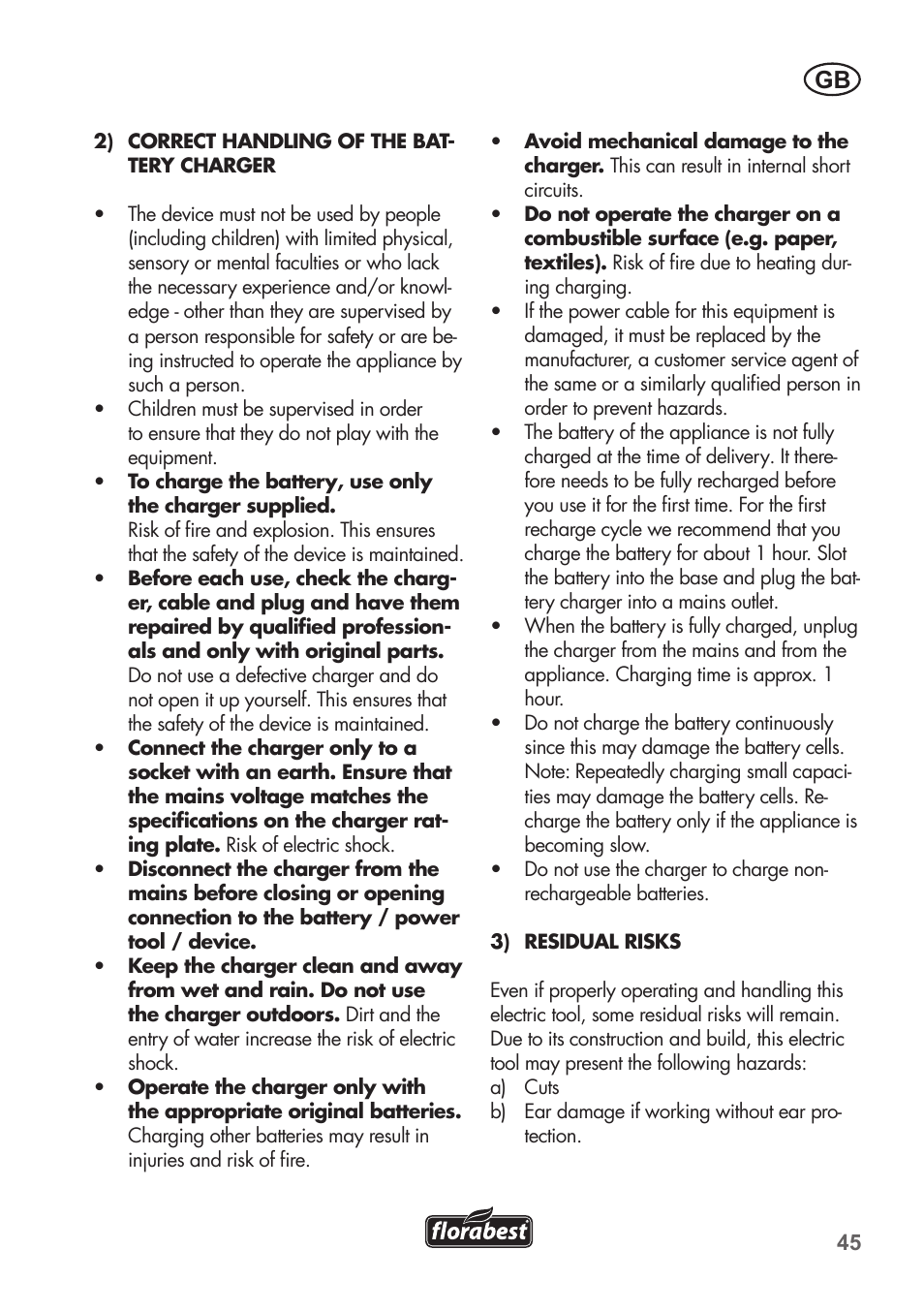 Florabest FAT 18 B2 User Manual | Page 45 / 60
