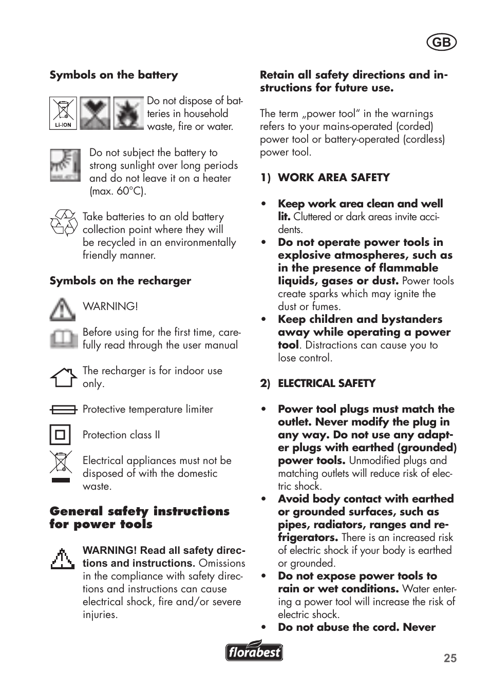 Florabest FAH 18 B2 User Manual | Page 25 / 58