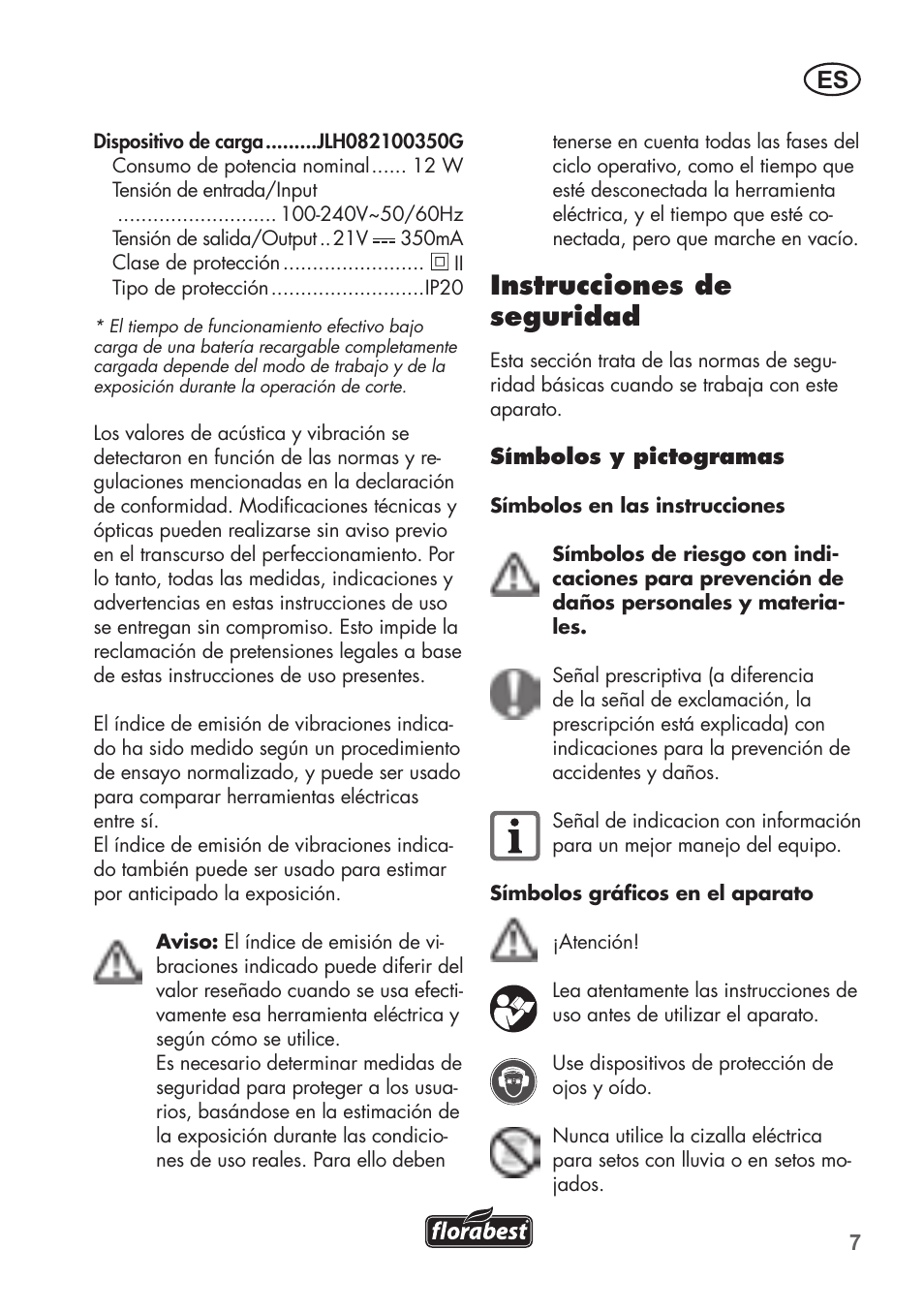 Instrucciones de seguridad | Florabest FAH 18 B2 User Manual | Page 7 / 58