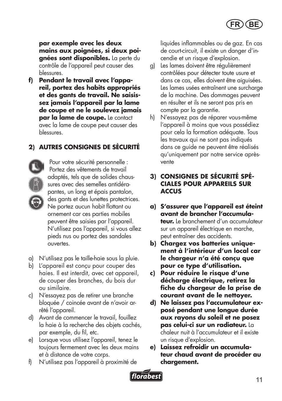 Fr be | Florabest FAH 18 B2 User Manual | Page 11 / 74