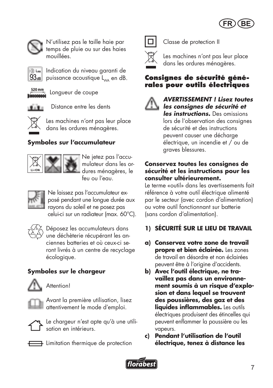 Fr be | Florabest FAH 18 B2 User Manual | Page 7 / 74