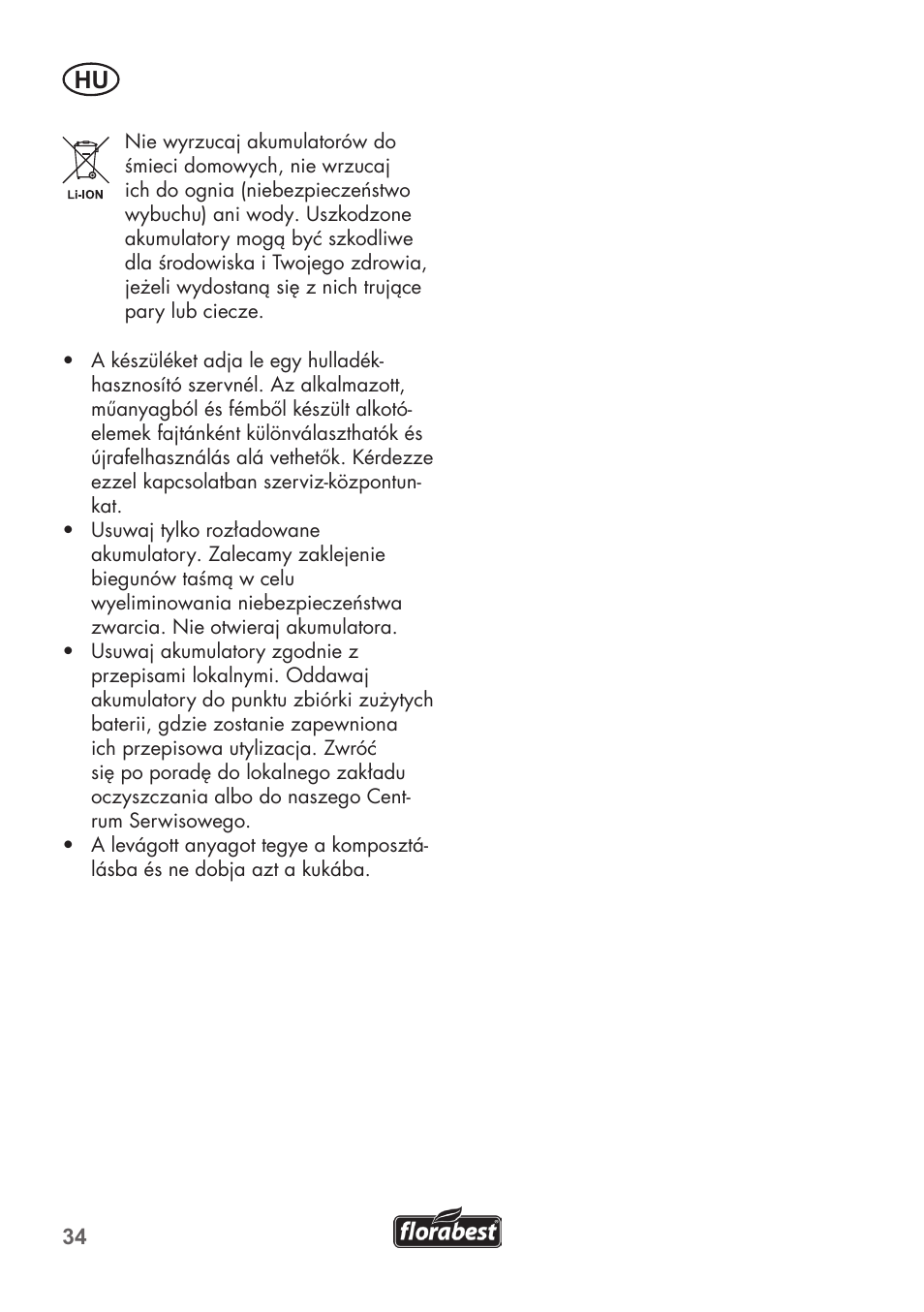 Florabest FAH 18 B2 User Manual | Page 34 / 90