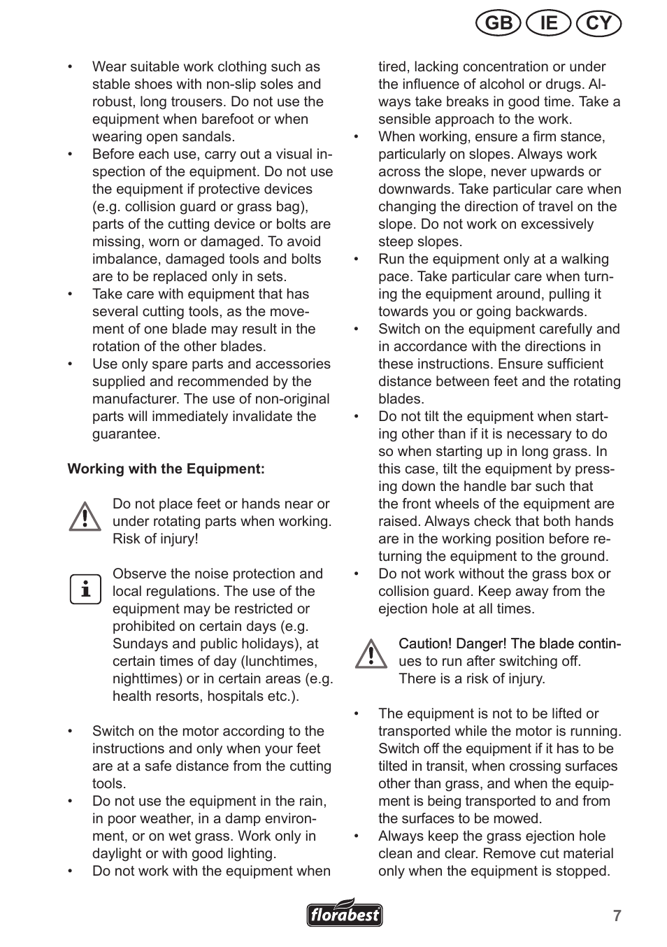 Cy ie gb | Florabest FRM 1200 A2 User Manual | Page 7 / 30