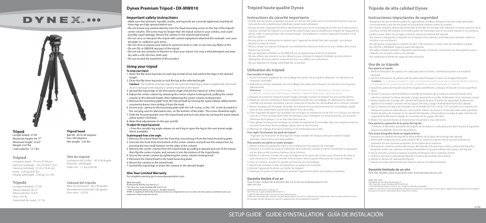 Dynex DX-MW010 User Manual | 2 pages