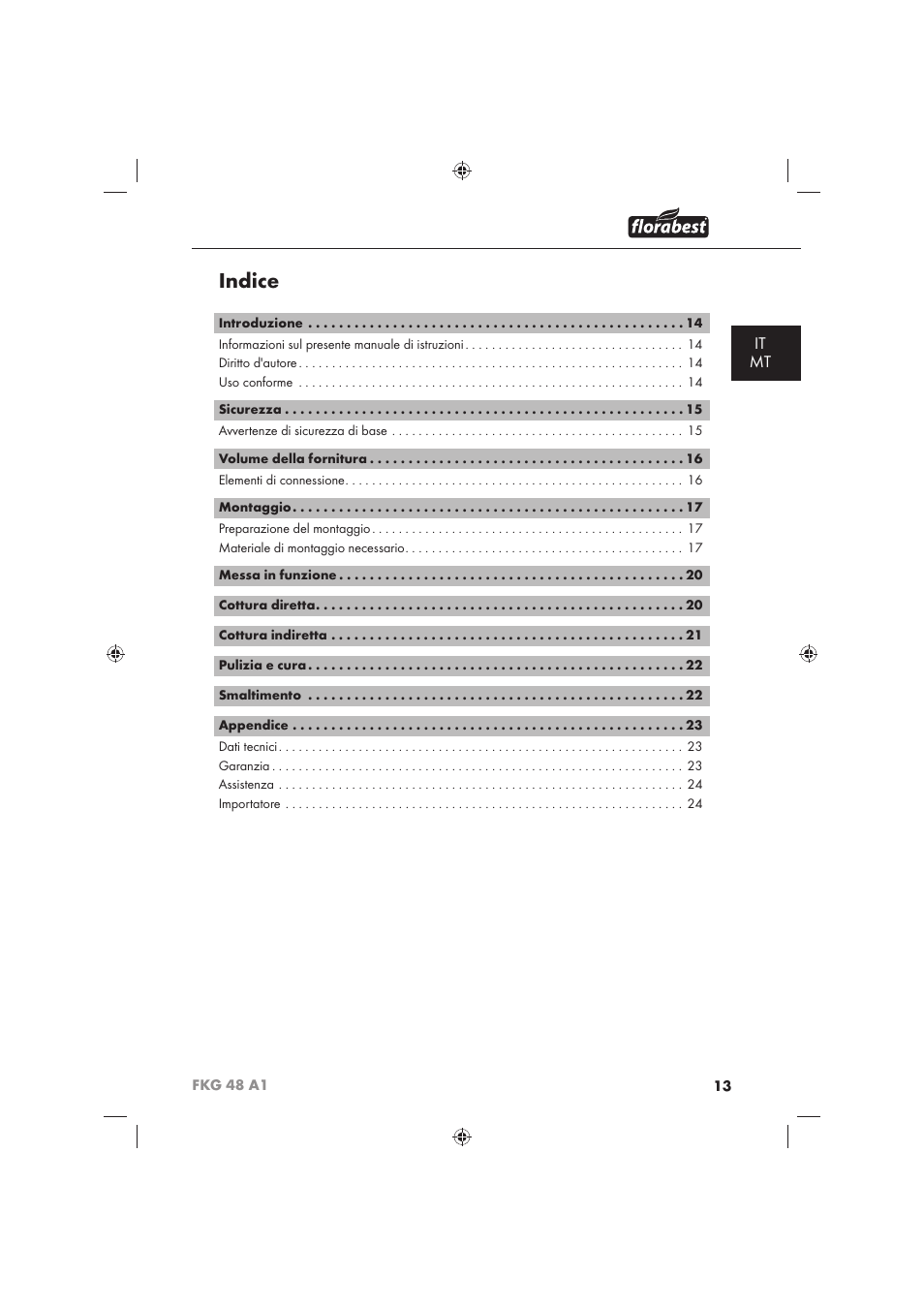Indice, It mt | Florabest FKG 48 A1 User Manual | Page 15 / 62