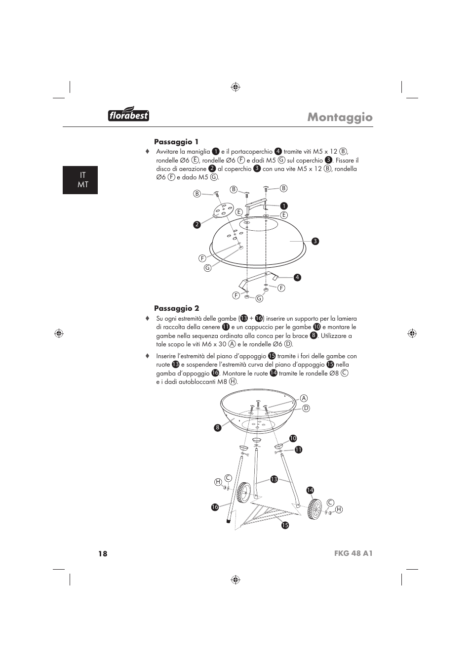 Montaggio, It mt | Florabest FKG 48 A1 User Manual | Page 20 / 62