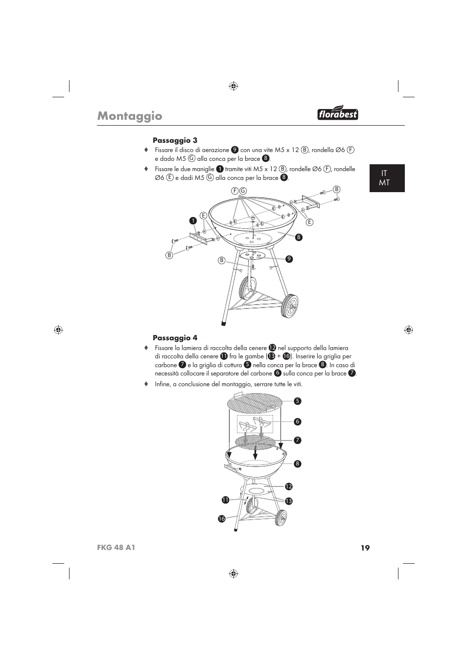 Montaggio, It mt | Florabest FKG 48 A1 User Manual | Page 21 / 62