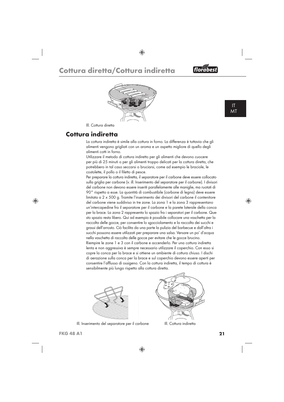 Cottura diretta/cottura indiretta, Cottura indiretta, It mt | Florabest FKG 48 A1 User Manual | Page 23 / 62