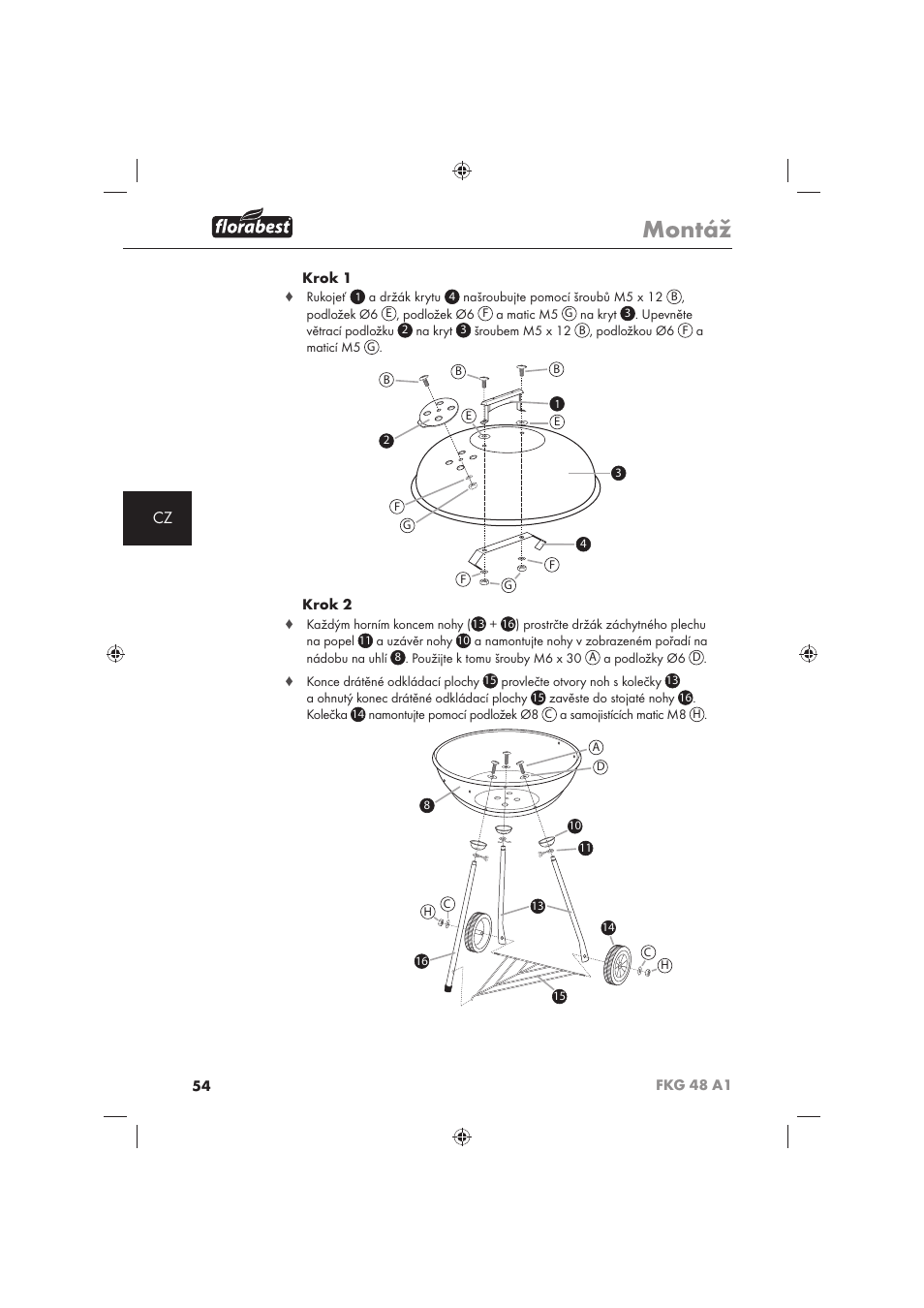 Montáž | Florabest FKG 48 A1 User Manual | Page 56 / 86