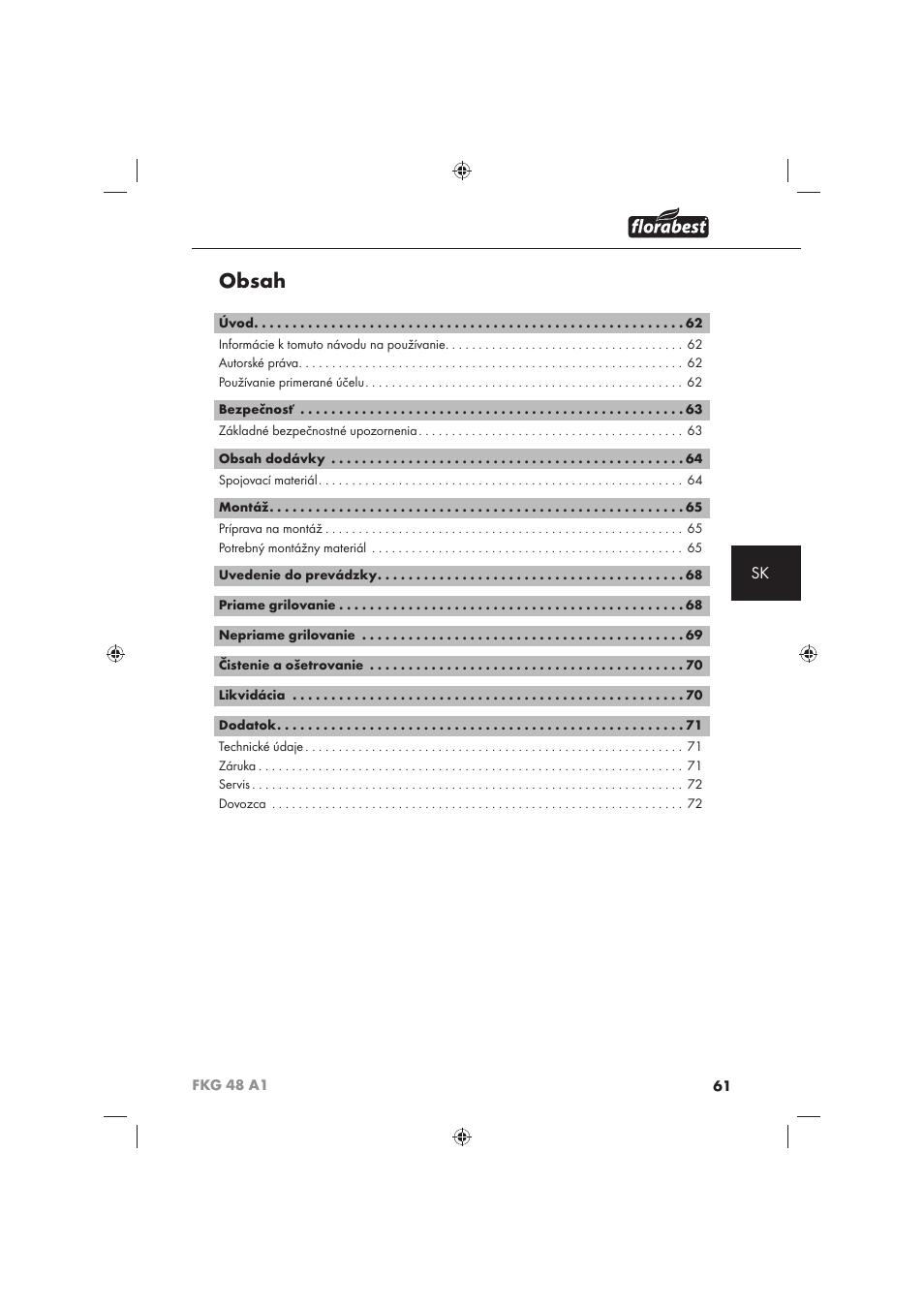 Florabest FKG 48 A1 User Manual | Page 63 / 86