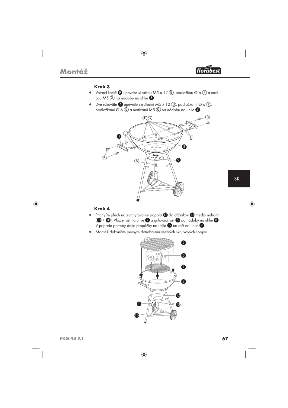 Montáž | Florabest FKG 48 A1 User Manual | Page 69 / 86