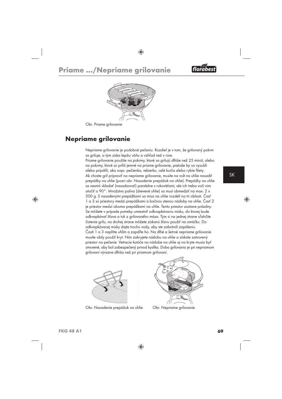 Priame …/nepriame grilovanie, Nepriame grilovanie | Florabest FKG 48 A1 User Manual | Page 71 / 86