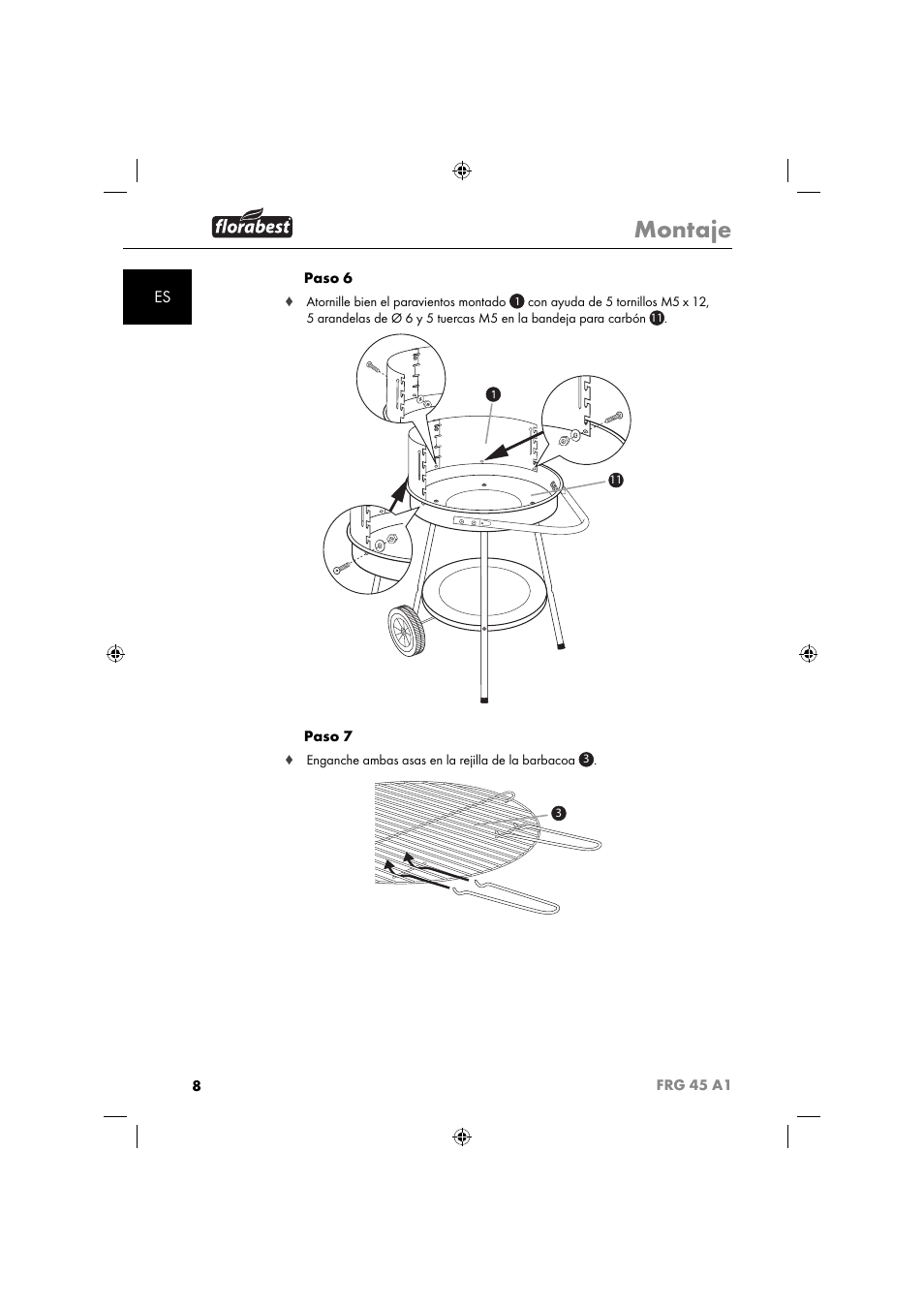 Montaje | Florabest FRG 45 A1 User Manual | Page 10 / 62