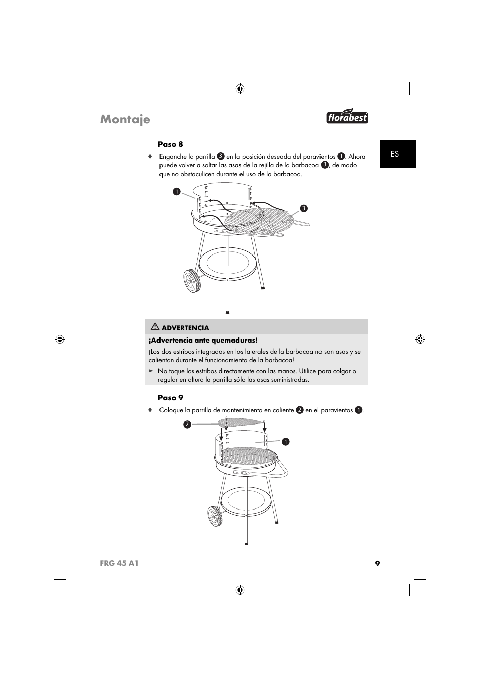 Montaje | Florabest FRG 45 A1 User Manual | Page 11 / 62