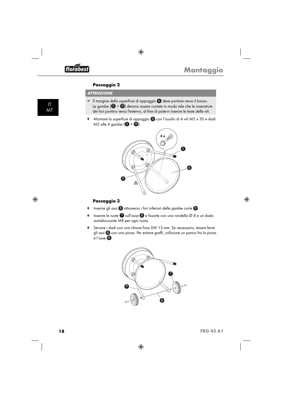 Montaggio, It mt | Florabest FRG 45 A1 User Manual | Page 20 / 62