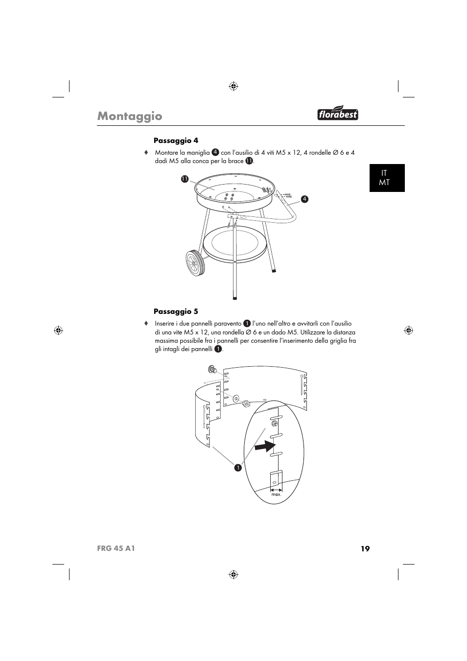 Montaggio, It mt | Florabest FRG 45 A1 User Manual | Page 21 / 62