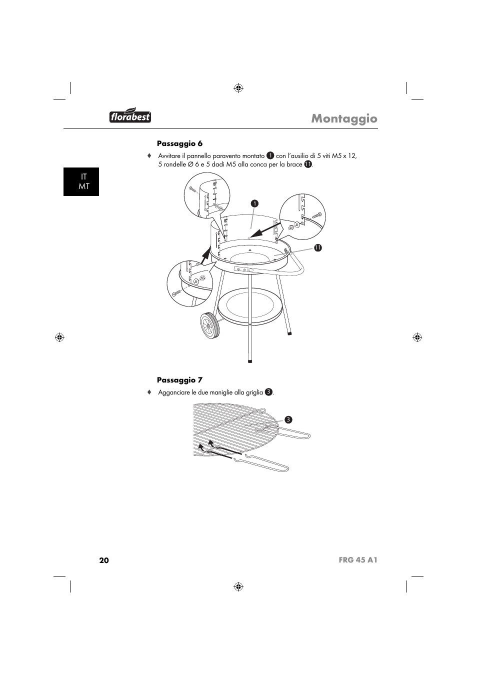 Montaggio, It mt | Florabest FRG 45 A1 User Manual | Page 22 / 62