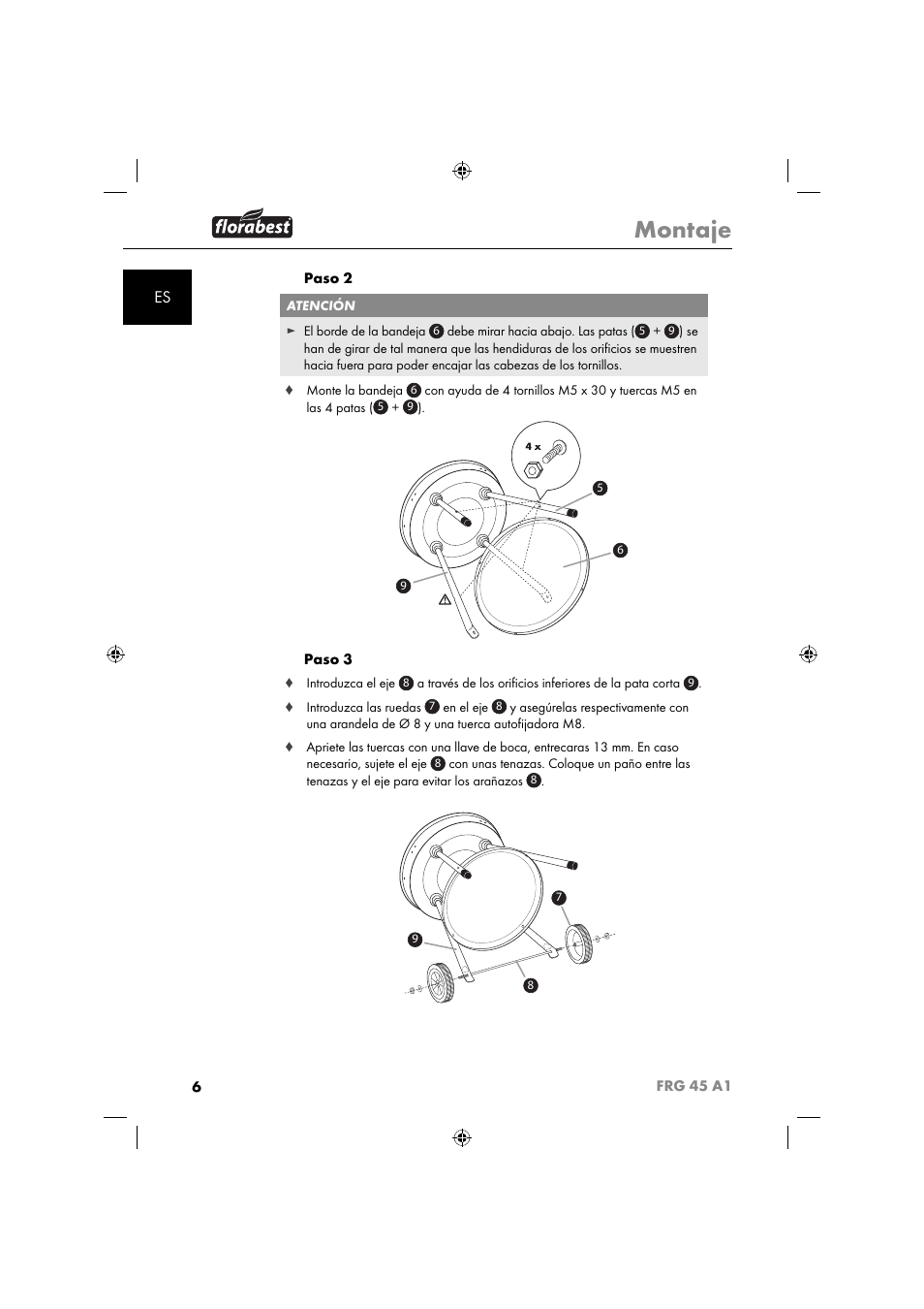 Montaje | Florabest FRG 45 A1 User Manual | Page 8 / 62