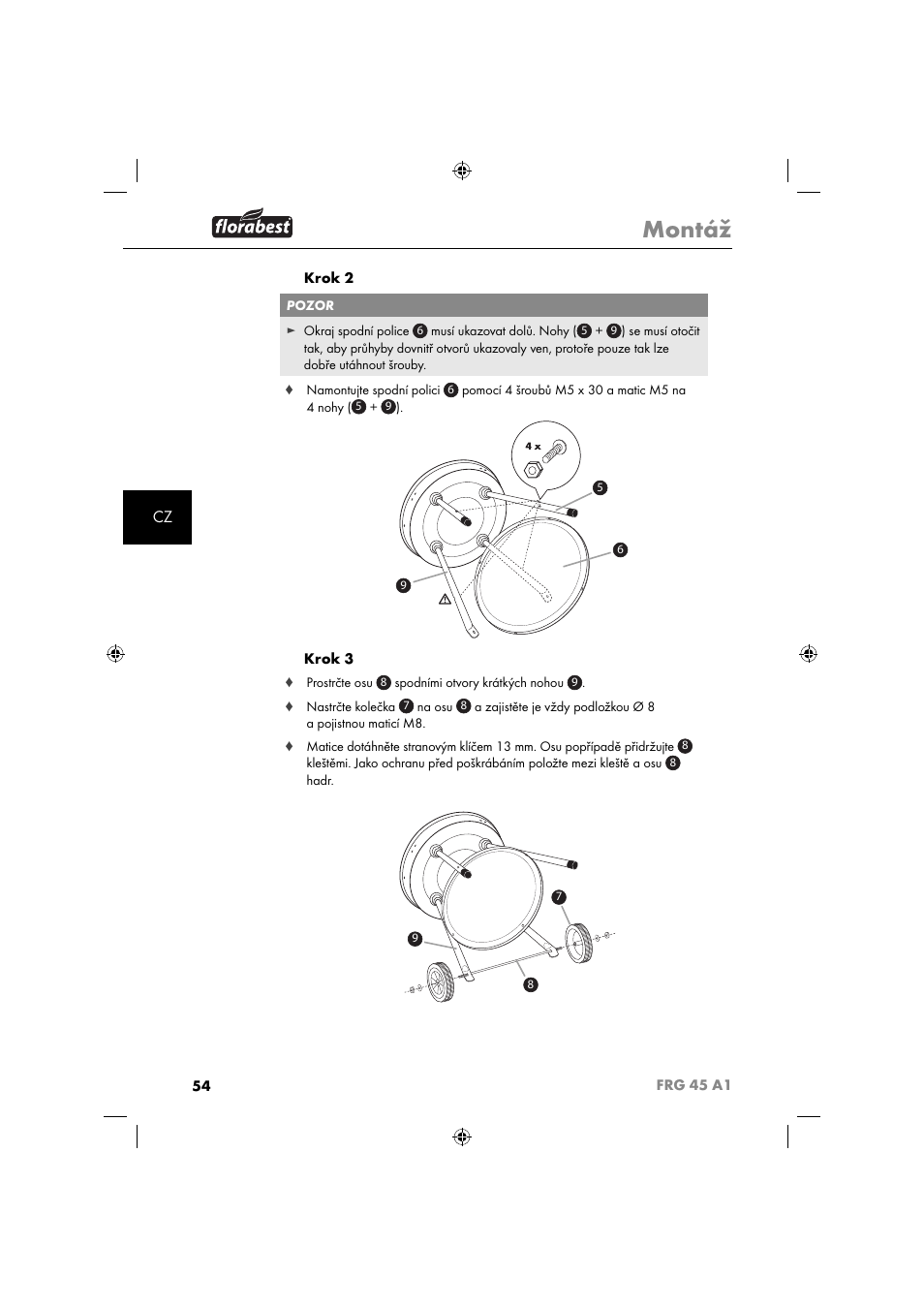 Montáž | Florabest FRG 45 A1 User Manual | Page 56 / 86