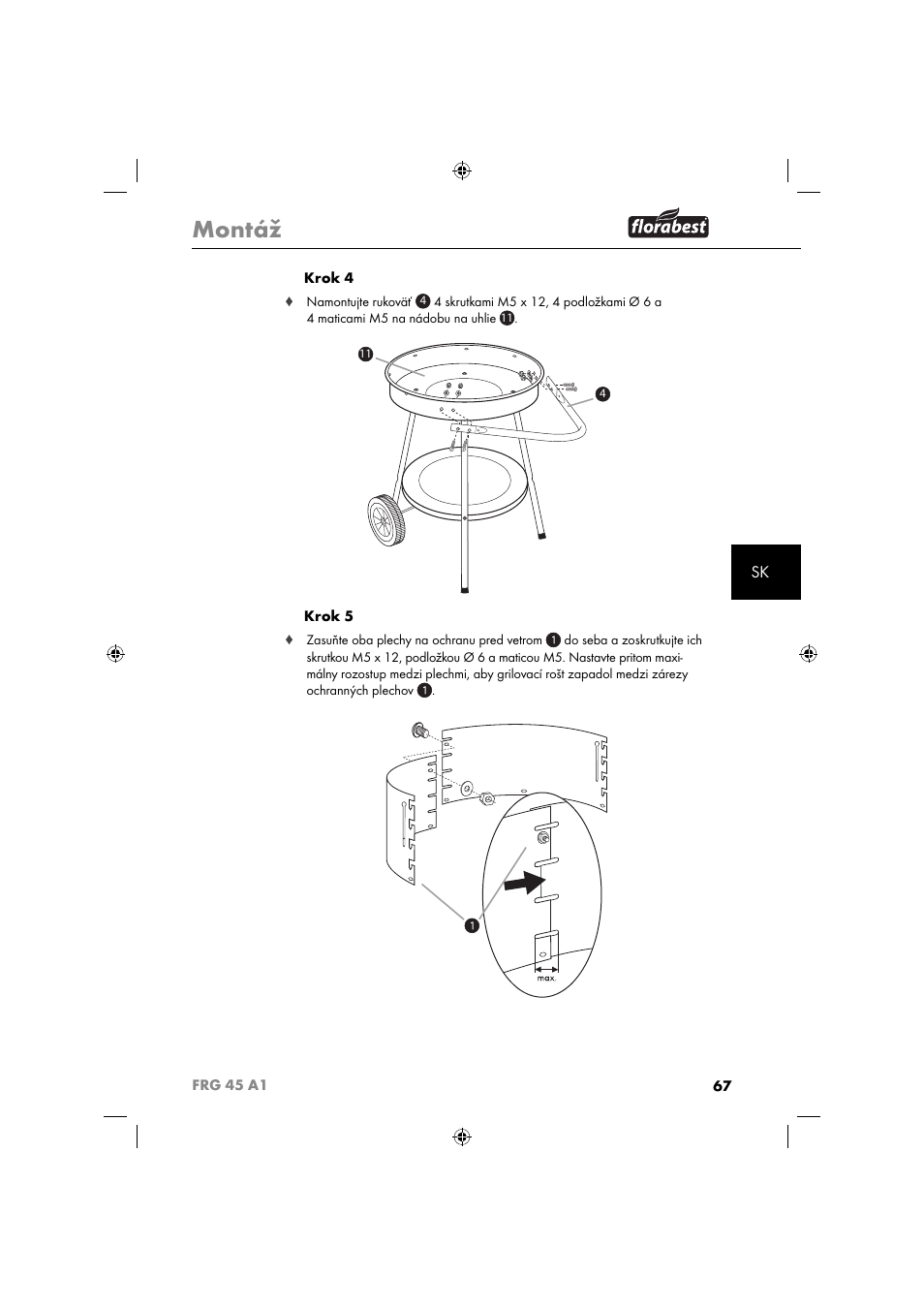 Montáž | Florabest FRG 45 A1 User Manual | Page 69 / 86