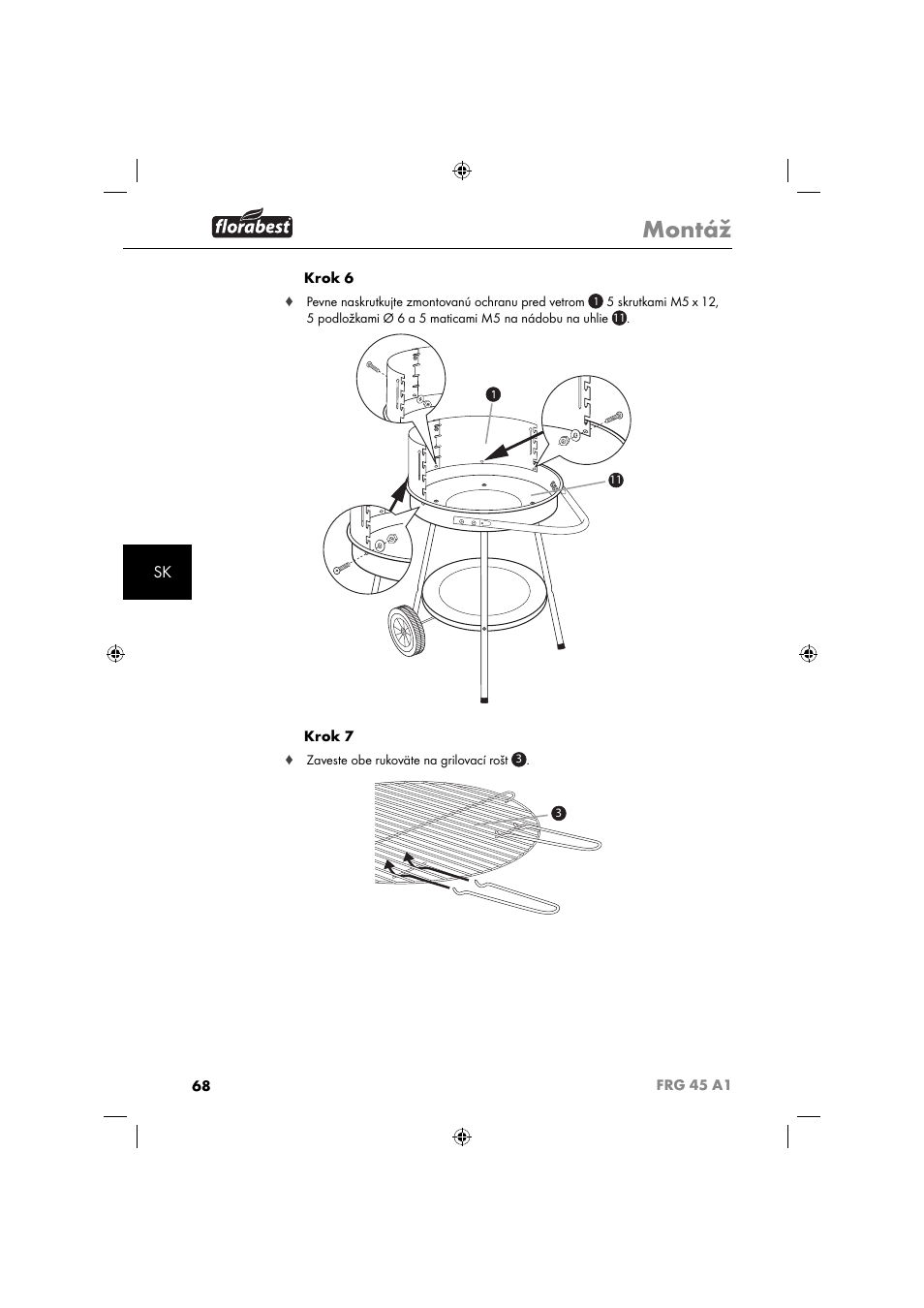 Montáž | Florabest FRG 45 A1 User Manual | Page 70 / 86
