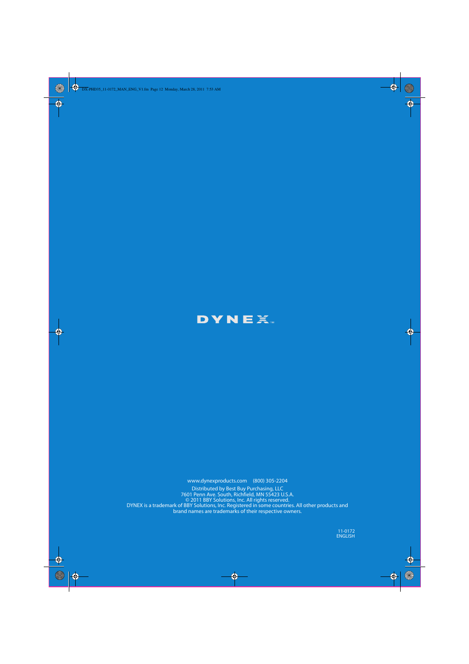 Dynex DX-PHD35 User Manual | Page 12 / 12