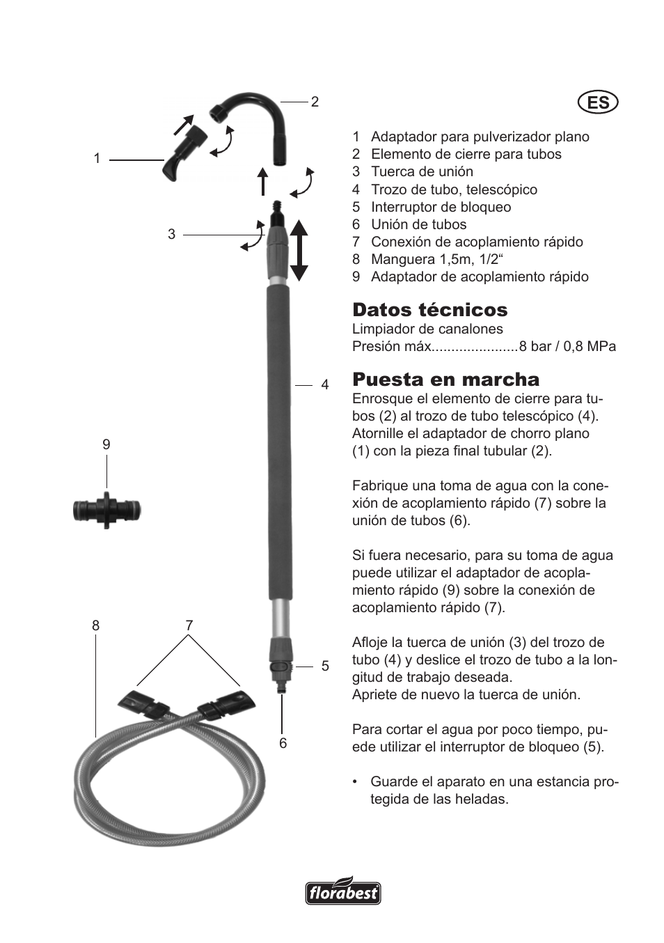 Florabest Roof Gutter Cleaner User Manual | 8 pages