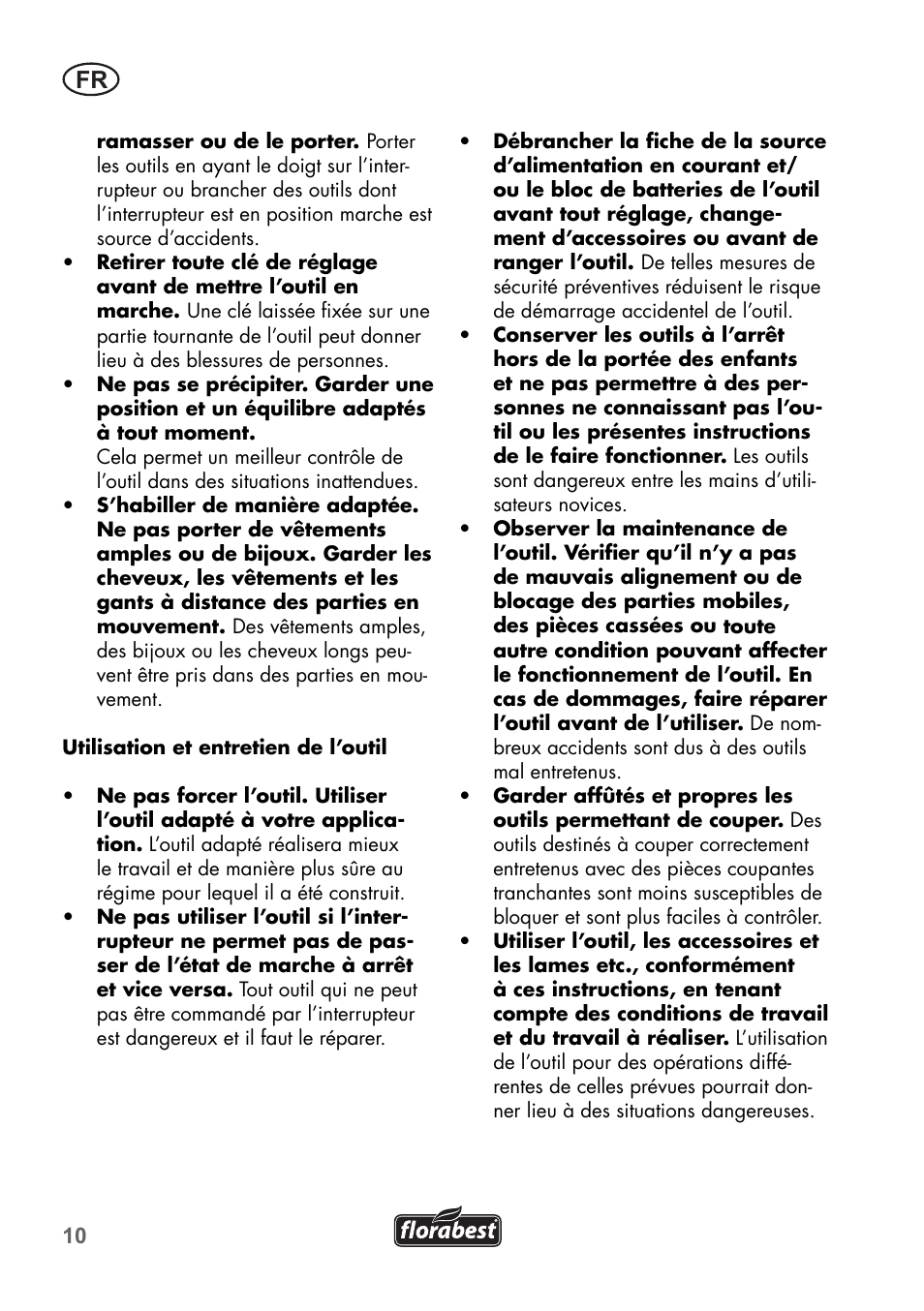 Florabest FKS 2200 B1 User Manual | Page 10 / 76