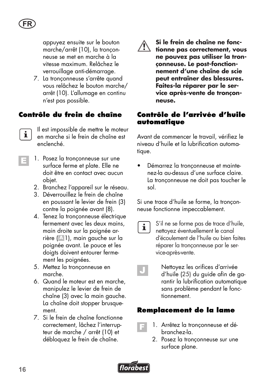 Florabest FKS 2200 B1 User Manual | Page 16 / 76