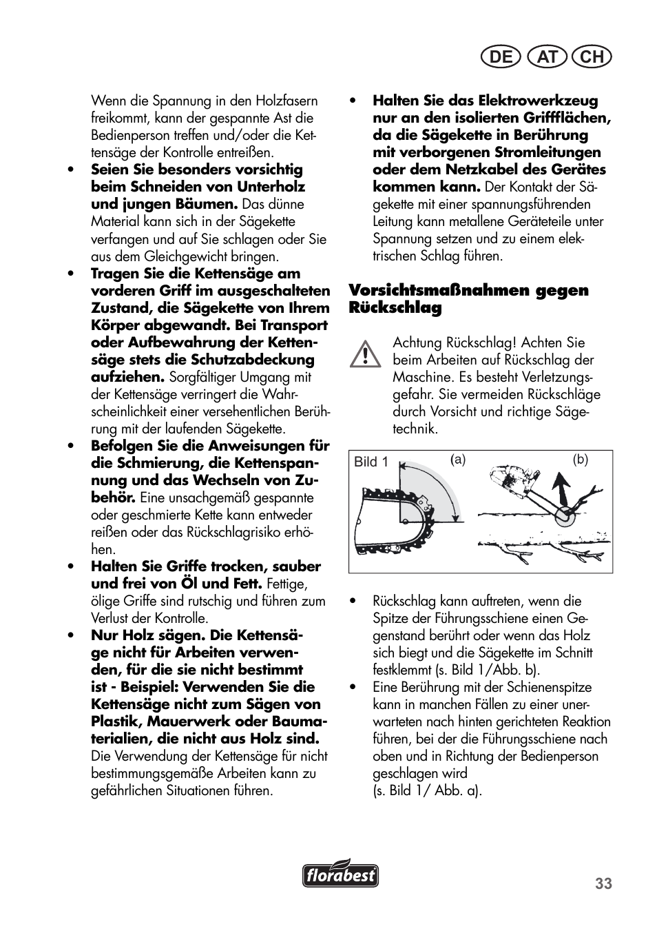 At ch de | Florabest FKS 2200 B1 User Manual | Page 33 / 76
