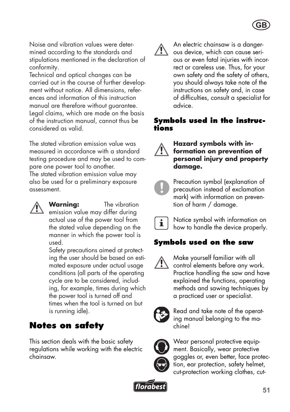 Florabest FKS 2200 B1 User Manual | Page 51 / 76