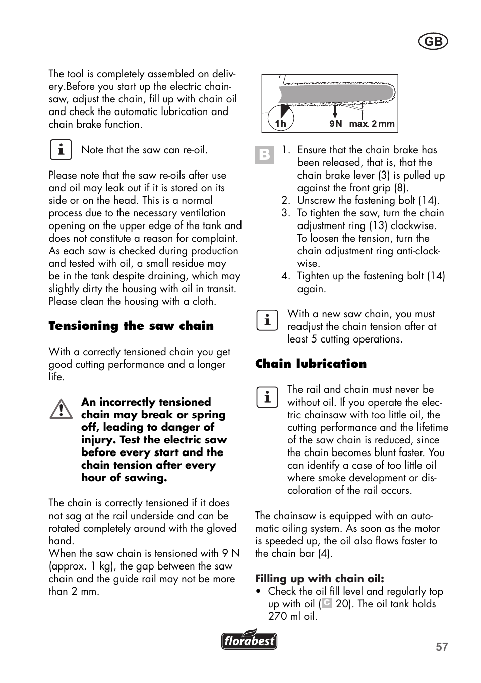 Florabest FKS 2200 B1 User Manual | Page 57 / 76
