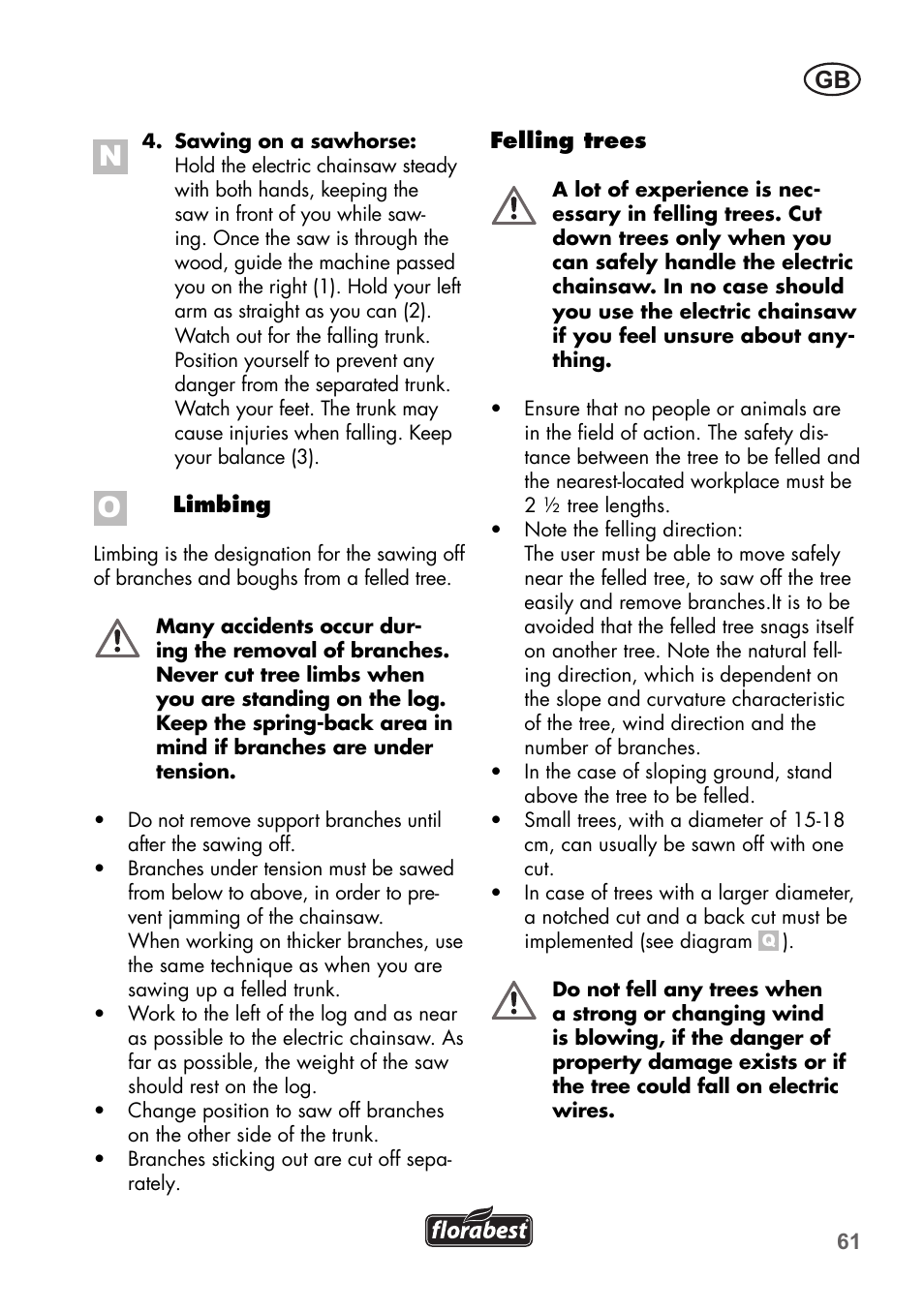 Florabest FKS 2200 B1 User Manual | Page 61 / 76