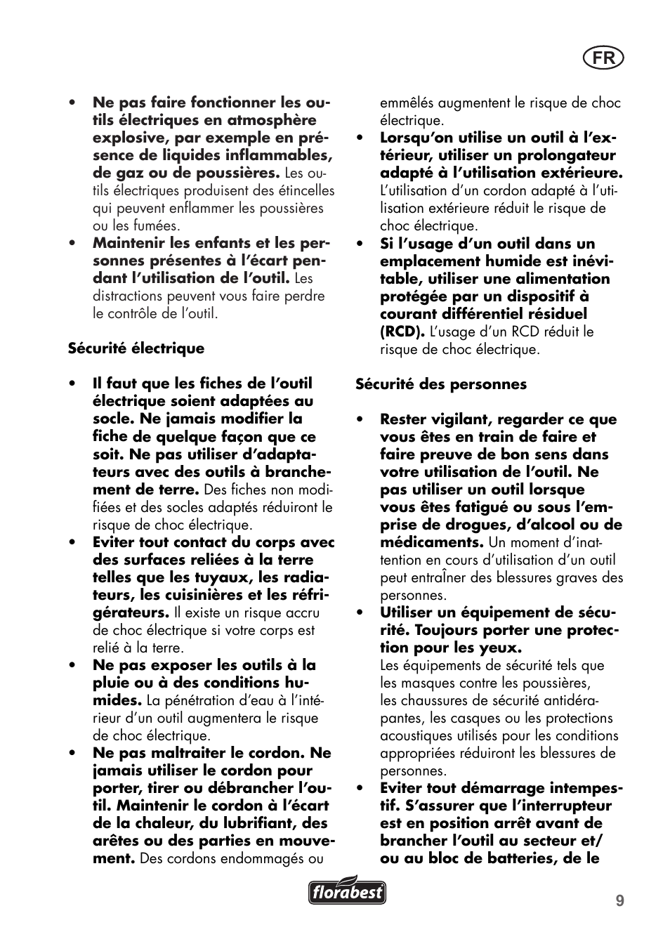 Florabest FKS 2200 B1 User Manual | Page 9 / 76