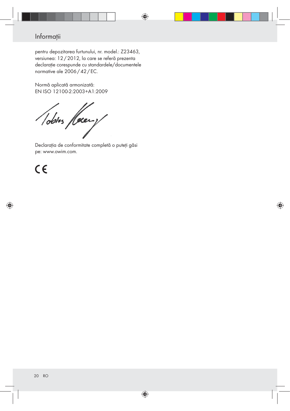 Informaţii | Florabest Z23463 User Manual | Page 20 / 27