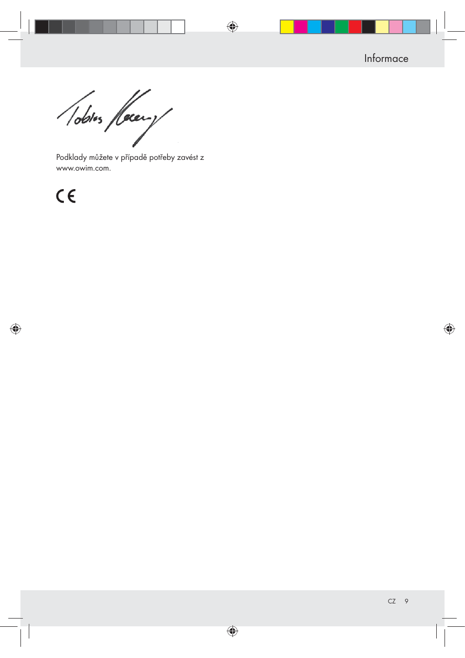 Informace | Florabest Z23463 User Manual | Page 9 / 27