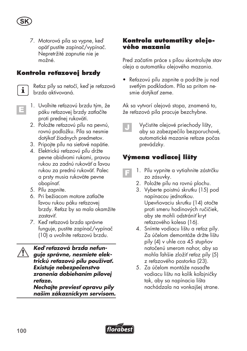 Florabest FKS 2200 B1 User Manual | Page 100 / 140