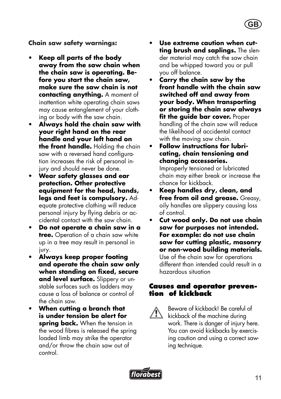 Florabest FKS 2200 B1 User Manual | Page 11 / 140