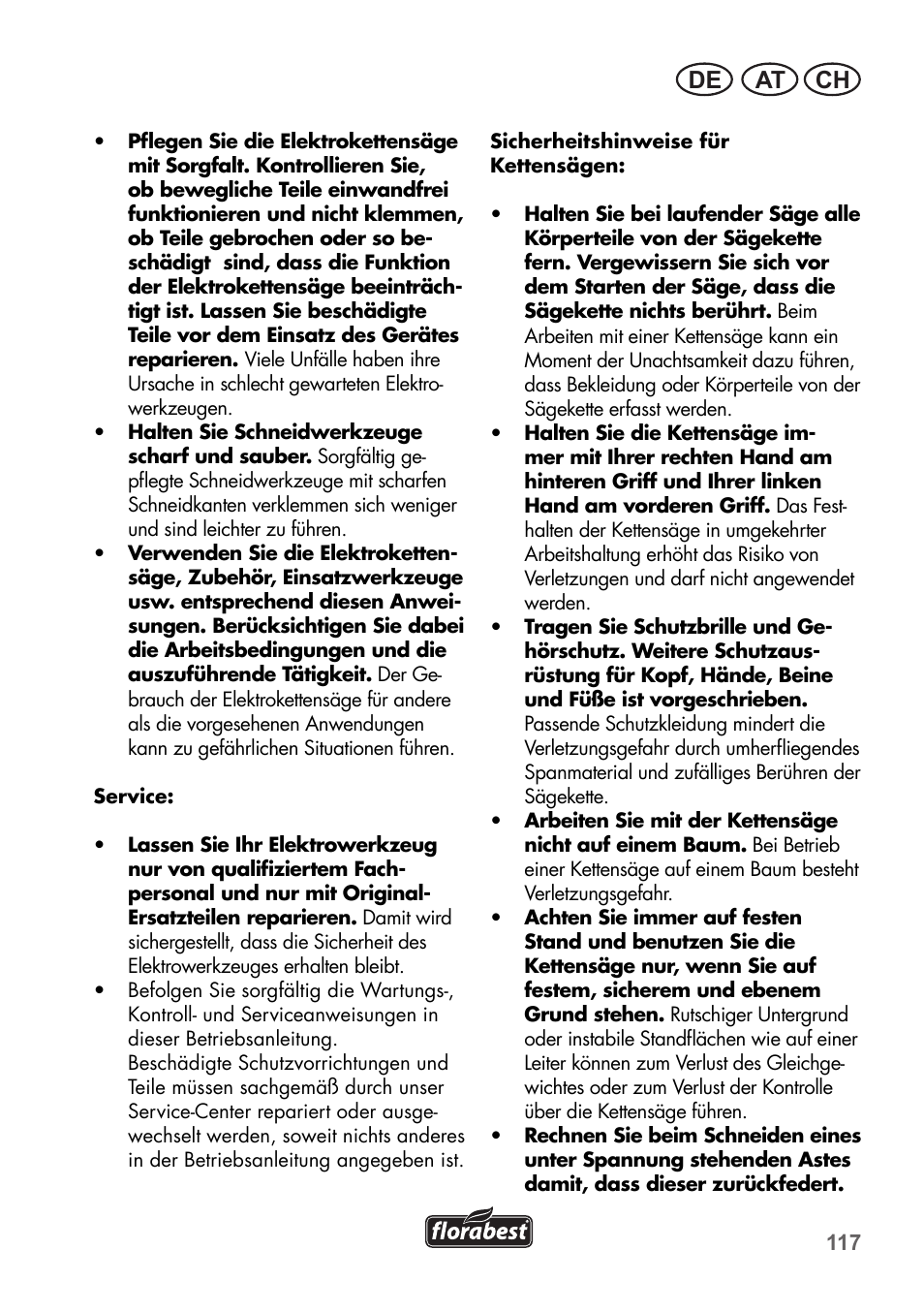 At ch de | Florabest FKS 2200 B1 User Manual | Page 117 / 140