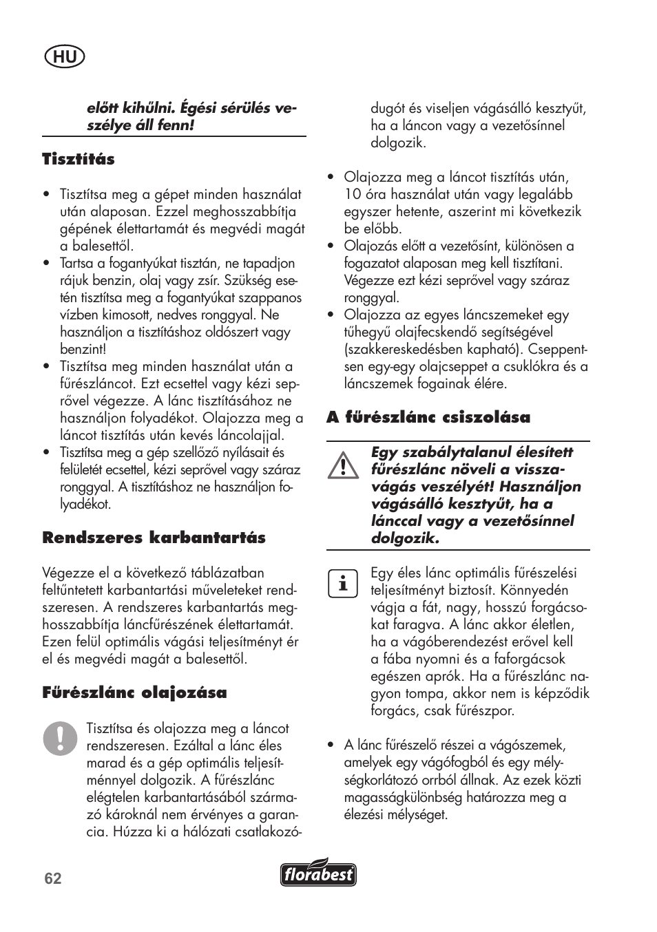 Florabest FKS 2200 B1 User Manual | Page 62 / 140