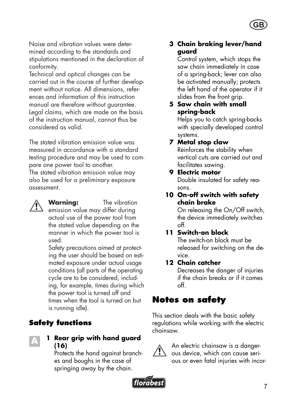 Florabest FKS 2200 B1 User Manual | Page 7 / 140