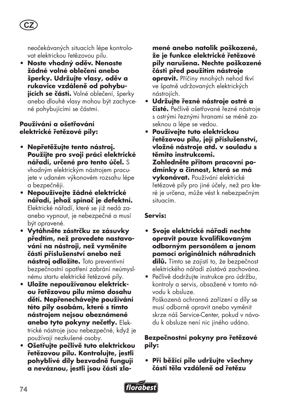 Florabest FKS 2200 B1 User Manual | Page 74 / 140