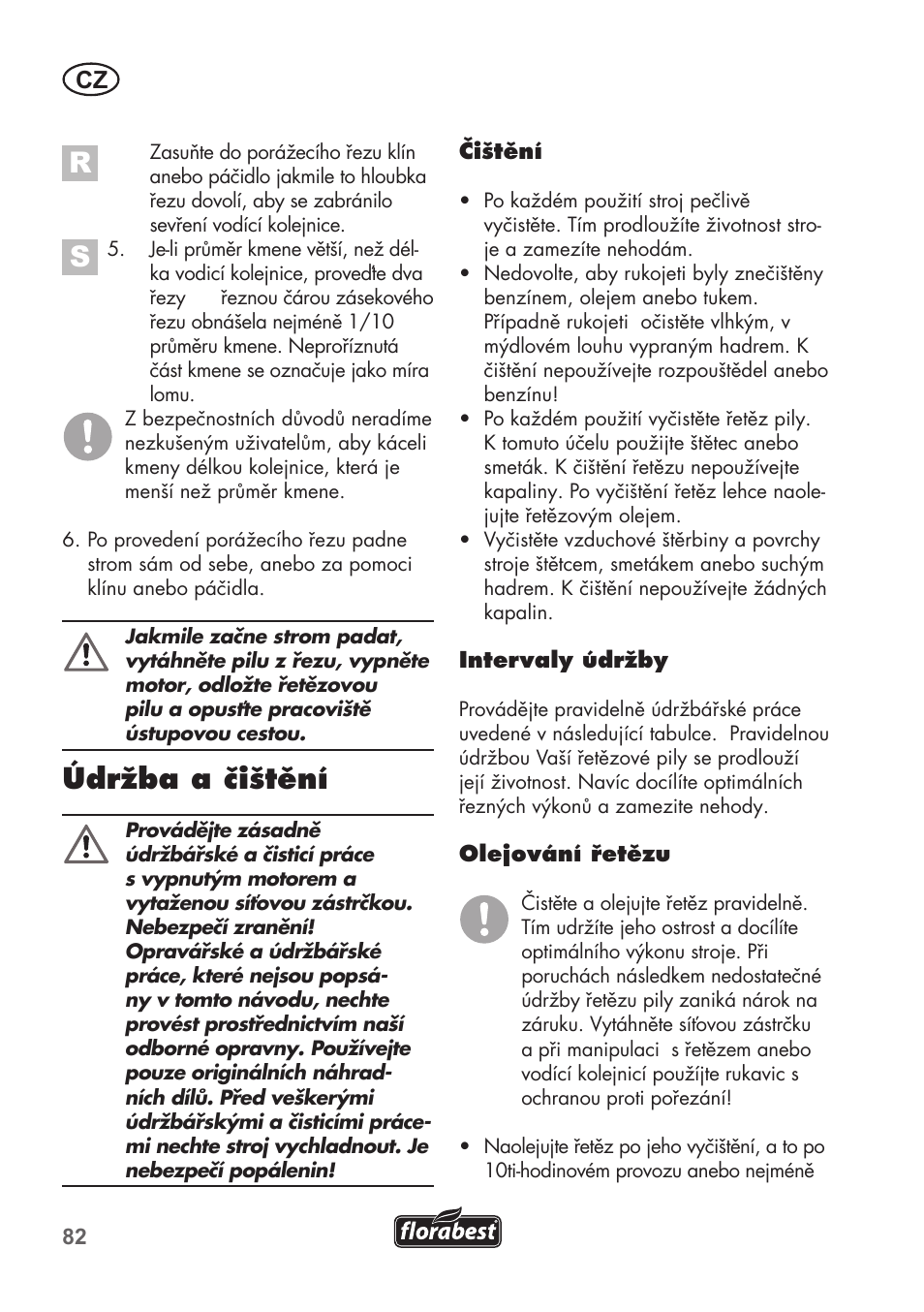 Údržba a čištění | Florabest FKS 2200 B1 User Manual | Page 82 / 140